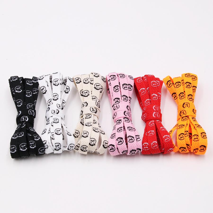 Weiou Lace Flat Polyester Shoelaces Carton Shoe Lace Print Little Old Man Walking Shoestring