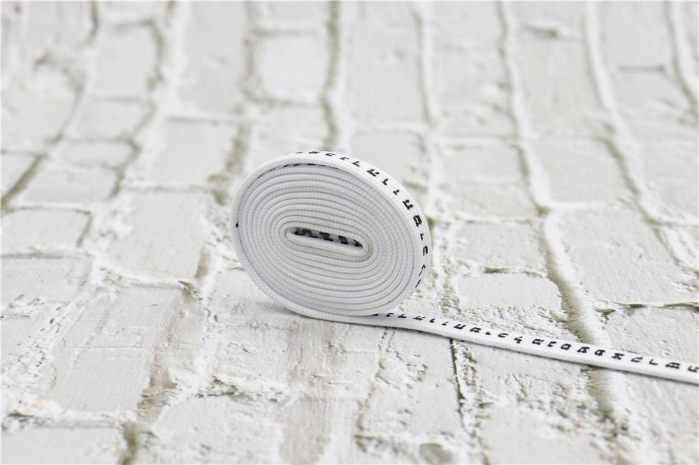 7MM Shoe Accessory Silk Screen Printing Belt Flat Canvas Strings Boots White Black 350 700 ShoeLaces