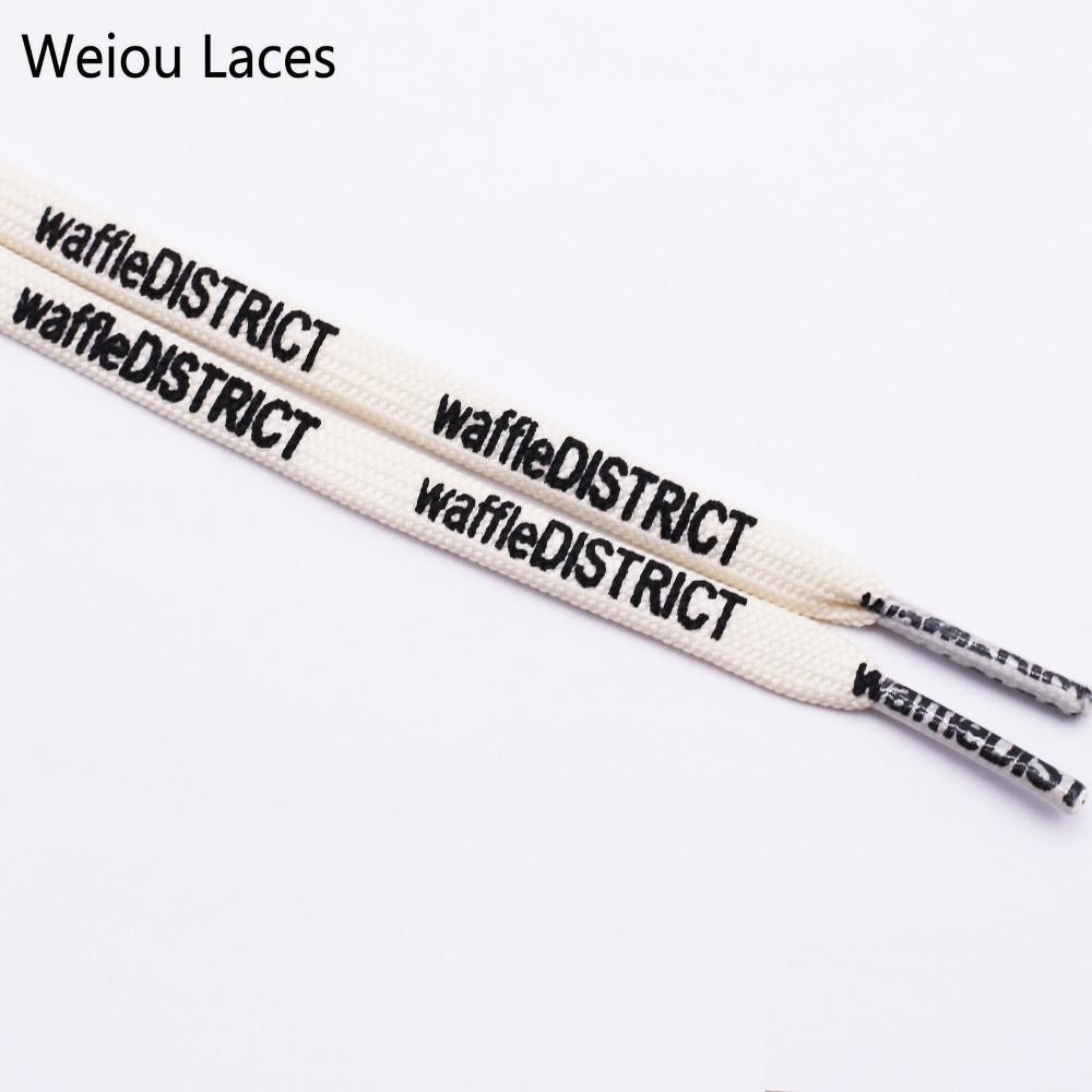 Weiou Trendy 7mm Polyester Shoelaces With Double-sided Printing WaffleDistrict For Women Canvas