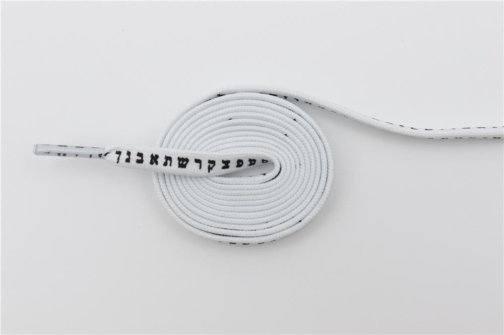 7MM Shoe Accessory Silk Screen Printing Belt Flat Canvas Strings Boots White Black 350 700 ShoeLaces