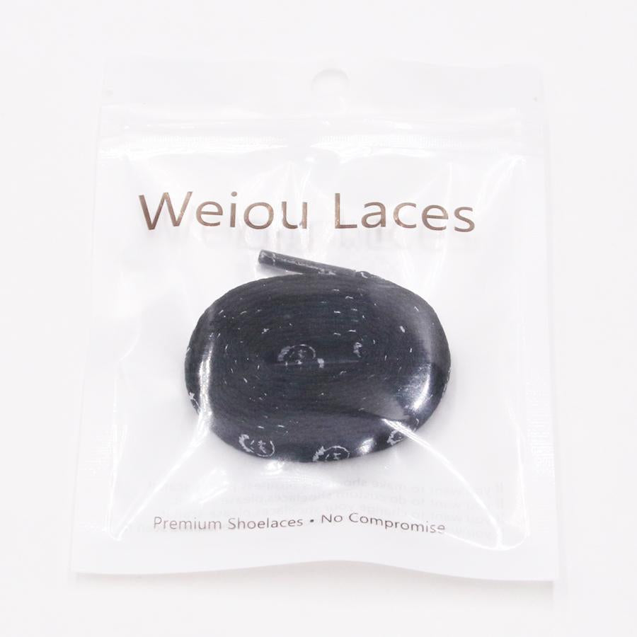 Weiou Lace Flat Polyester Shoelaces Carton Shoe Lace Print Little Old Man Walking Shoestring