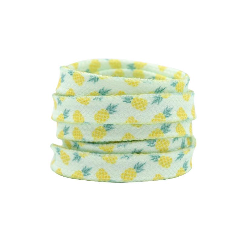Weiou The New Listing Shoelaces 0.8 Cm Flat Printed Summer Pineapple Shoelaces Ladies Favourite