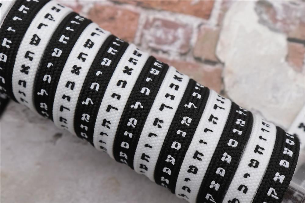 7MM Shoe Accessory Silk Screen Printing Belt Flat Canvas Strings Boots White Black 350 700 ShoeLaces