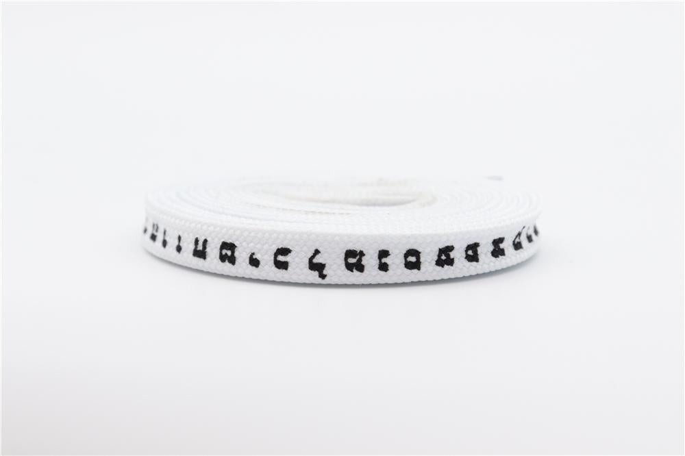 7MM Shoe Accessory Silk Screen Printing Belt Flat Canvas Strings Boots White Black 350 700 ShoeLaces