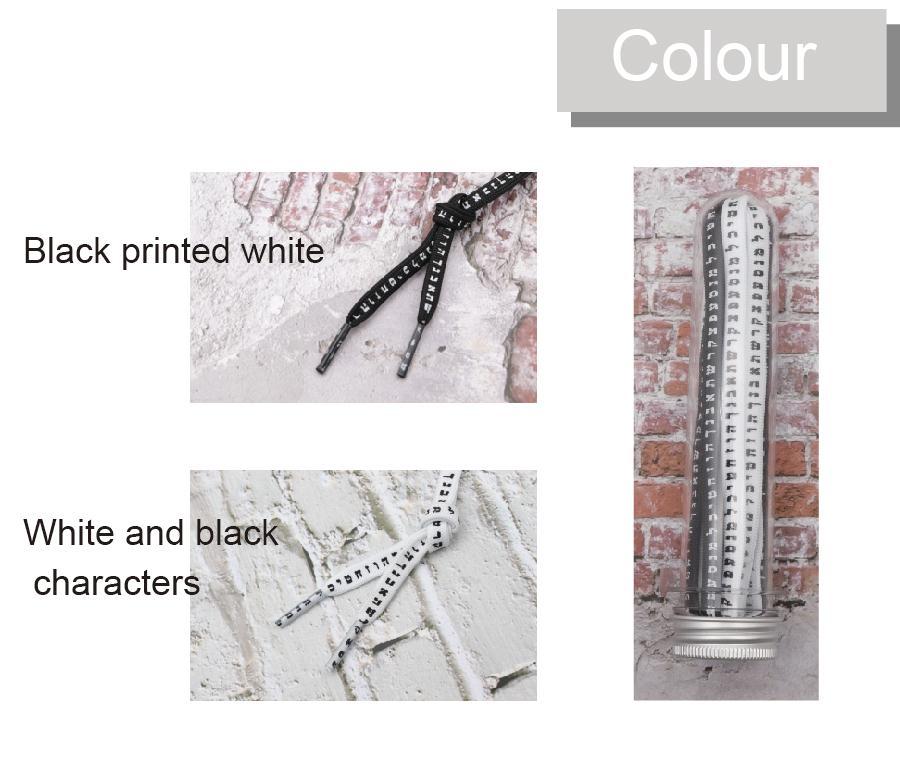 7MM Shoe Accessory Silk Screen Printing Belt Flat Canvas Strings Boots White Black 350 700 ShoeLaces