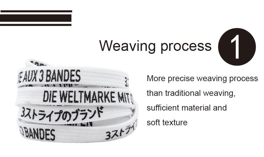7MM Black White Font Printing Casual Flat Shoelaces Trendy Laces For Men Women Sneaker 2021 Boots