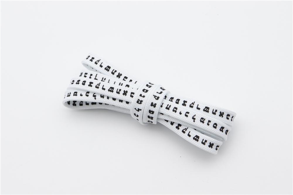 7MM Shoe Accessory Silk Screen Printing Belt Flat Canvas Strings Boots White Black 350 700 ShoeLaces