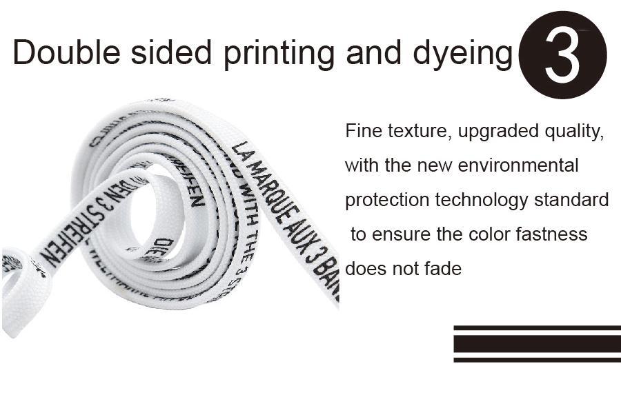 7MM Black White Font Printing Casual Flat Shoelaces Trendy Laces For Men Women Sneaker 2021 Boots