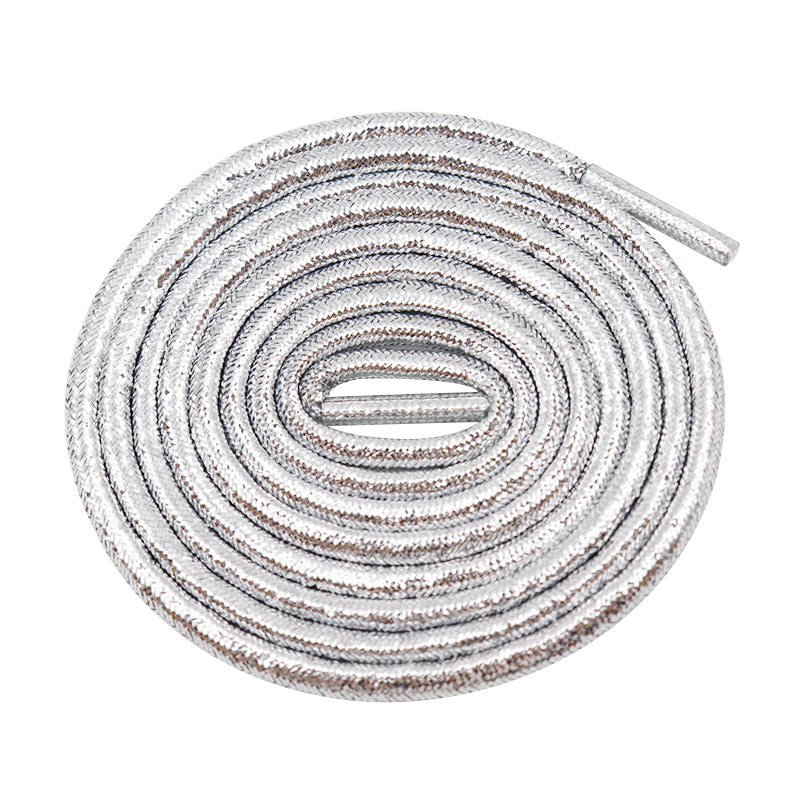 Weiou Support Custom Design Rope Round Metallic Yarn Polyester Hiking Shoe Laces For Sport Casual Running Shoes