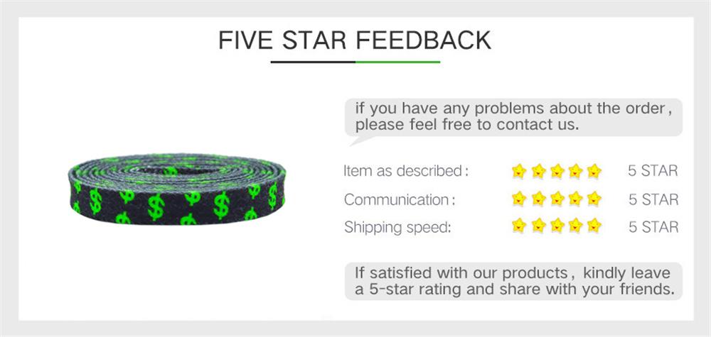 8MM Flat Canvas Polyester Cotton Laces Black-Green Dollar Heat Transfer Printing Pattern Top Ropes