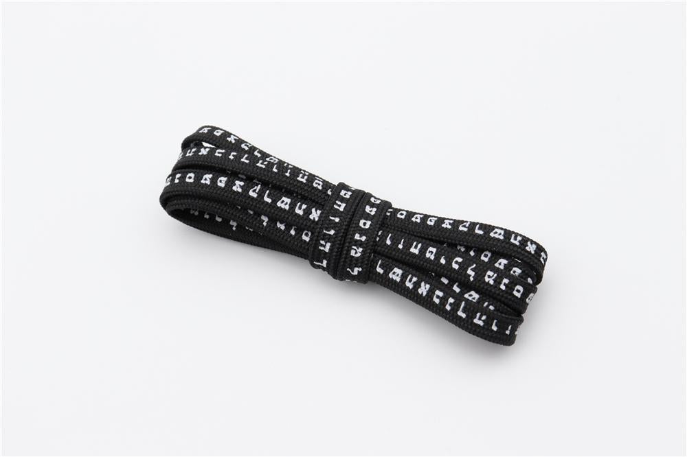 7MM Shoe Accessory Silk Screen Printing Belt Flat Canvas Strings Boots White Black 350 700 ShoeLaces