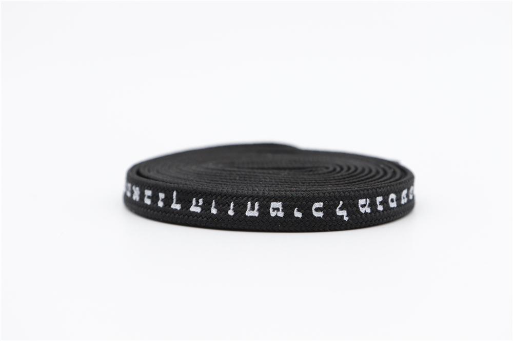 7MM Shoe Accessory Silk Screen Printing Belt Flat Canvas Strings Boots White Black 350 700 ShoeLaces