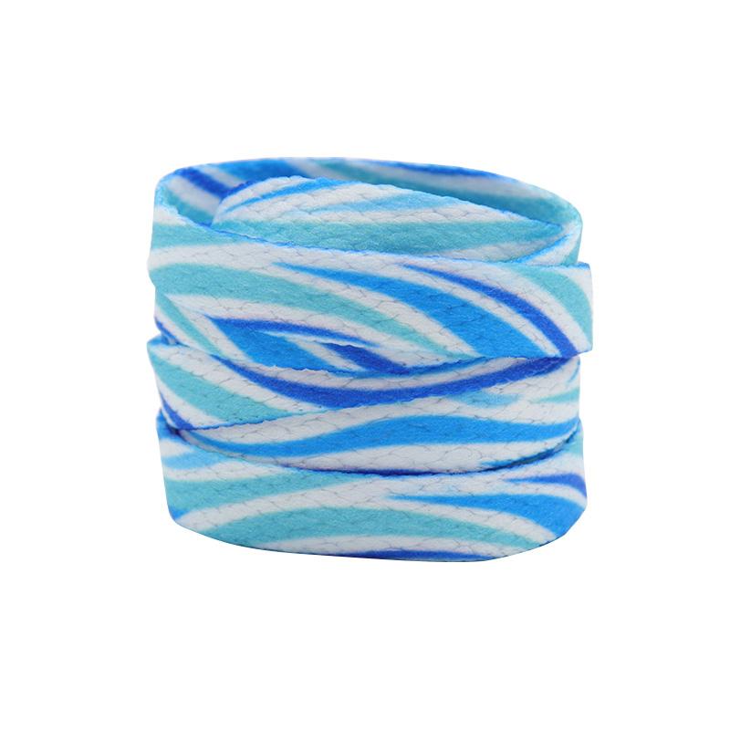 Weiou New Cute Printed Blue And White Wave Shoelaces 0.8 Cm Flat Ladies Favourite Children Women's