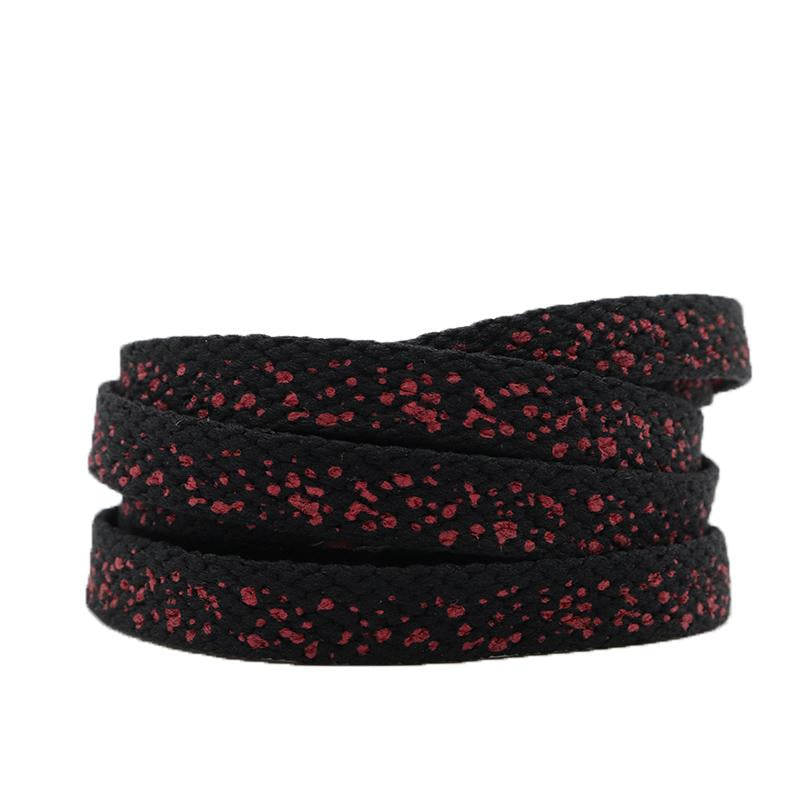 8MM Spray Point High Quality Shoelaces Easy Boots Canvas Ropes Adult&Kid Sneaker 2021 Unisex Black