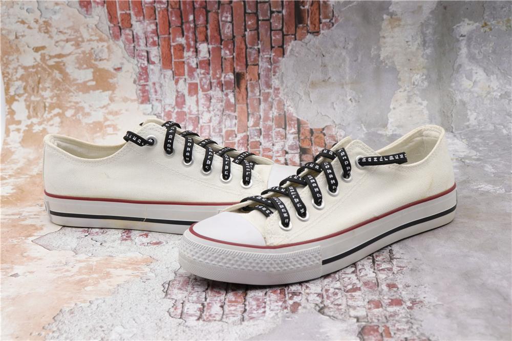 7MM Shoe Accessory Silk Screen Printing Belt Flat Canvas Strings Boots White Black 350 700 ShoeLaces