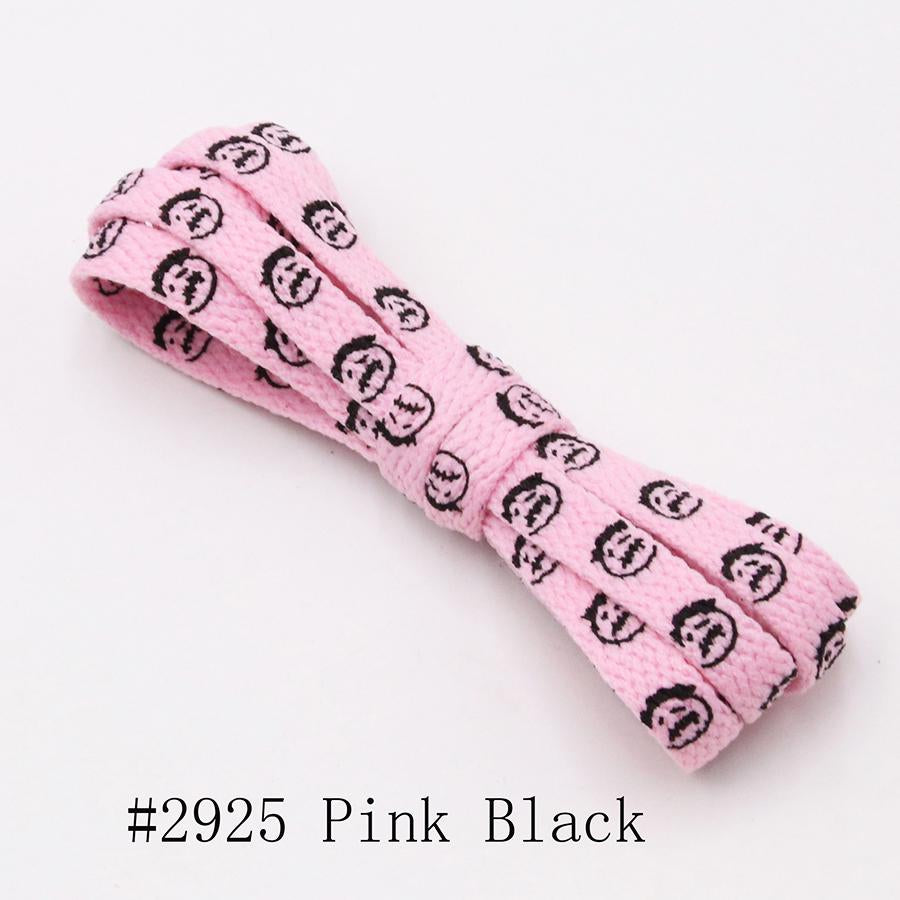 Weiou Lace Flat Polyester Shoelaces Carton Shoe Lace Print Little Old Man Walking Shoestring