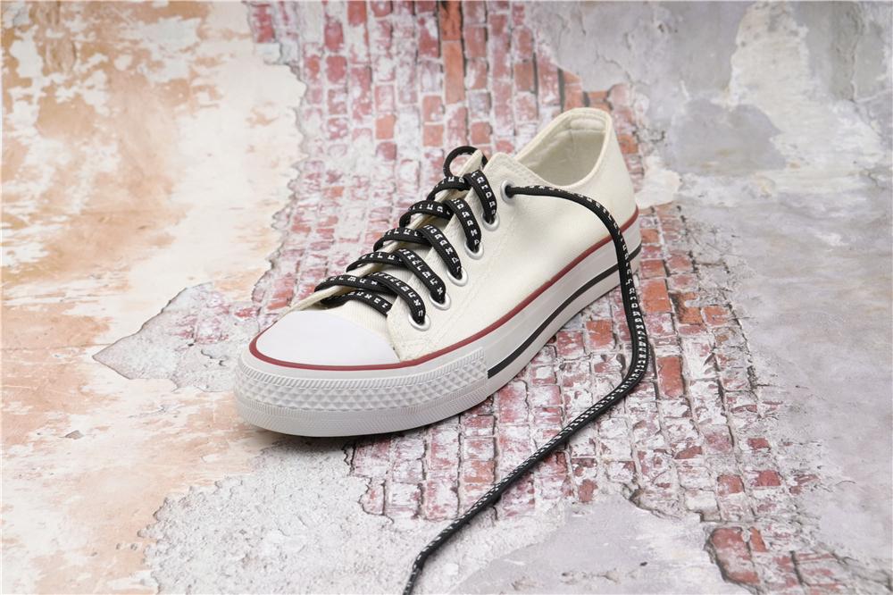 7MM Shoe Accessory Silk Screen Printing Belt Flat Canvas Strings Boots White Black 350 700 ShoeLaces