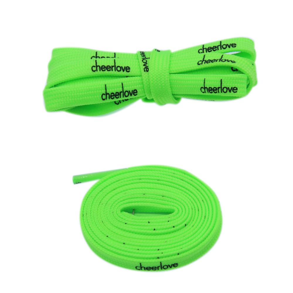 7mm Letter Printing Shoelaces Green Pink Yellow Red Colours for Kid Adult Unisex Canvas Shoe String