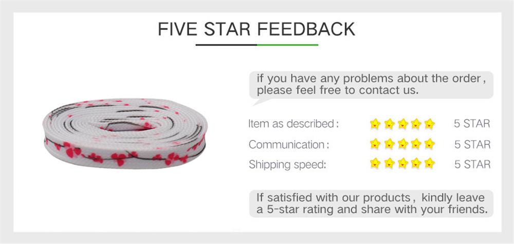 7MM Floral Heat Transfer Printing Shoe Laces Top Accessory Sneaker Women White Red Stamp Pretty Cord