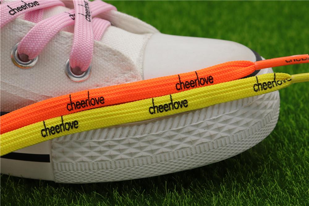 7mm Letter Printing Shoelaces Green Pink Yellow Red Colours for Kid Adult Unisex Canvas Shoe String