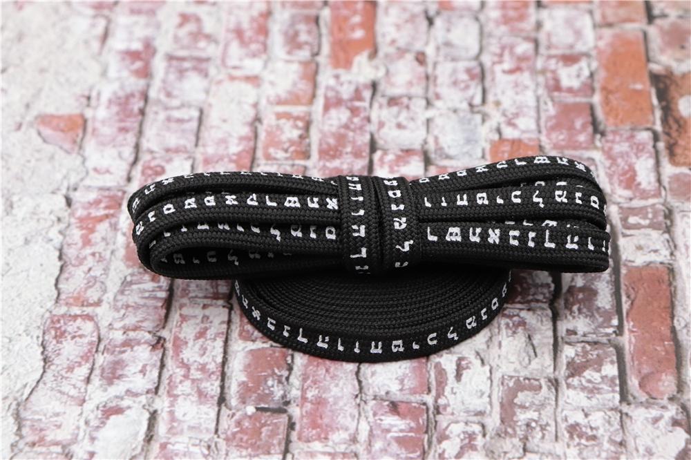 7MM Shoe Accessory Silk Screen Printing Belt Flat Canvas Strings Boots White Black 350 700 ShoeLaces
