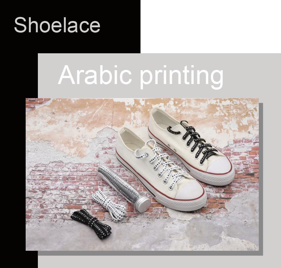 7MM Shoe Accessory Silk Screen Printing Belt Flat Canvas Strings Boots White Black 350 700 ShoeLaces