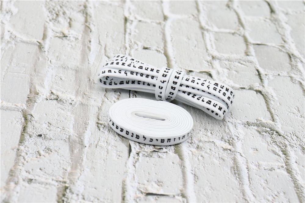 7MM Shoe Accessory Silk Screen Printing Belt Flat Canvas Strings Boots White Black 350 700 ShoeLaces