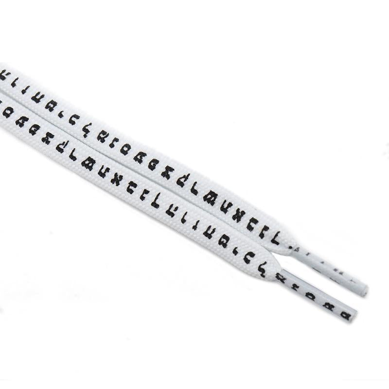 7MM Shoe Accessory Silk Screen Printing Belt Flat Canvas Strings Boots White Black 350 700 ShoeLaces