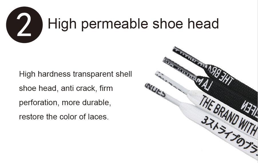 7MM Black White Font Printing Casual Flat Shoelaces Trendy Laces For Men Women Sneaker 2021 Boots
