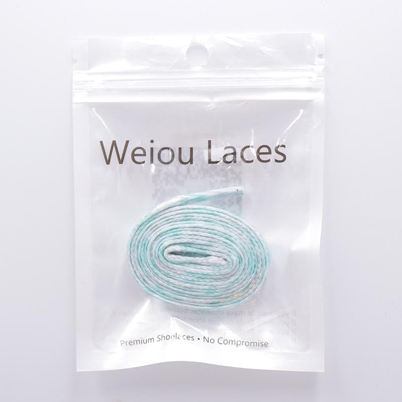 Official Weiou 8MM Grey High-End Heat Transfer Printing Freshness Lacets Mint Green Flat Shoelaces