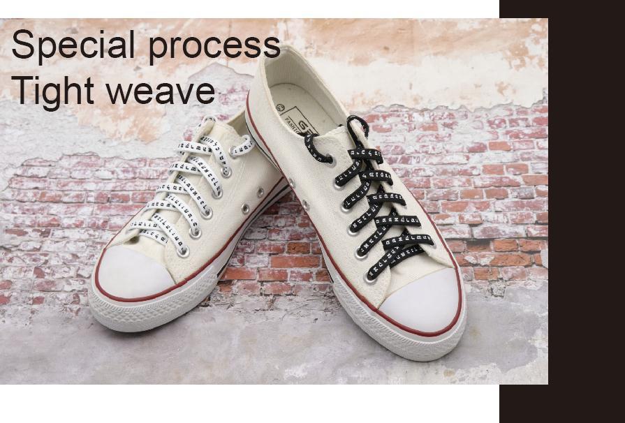 7MM Shoe Accessory Silk Screen Printing Belt Flat Canvas Strings Boots White Black 350 700 ShoeLaces