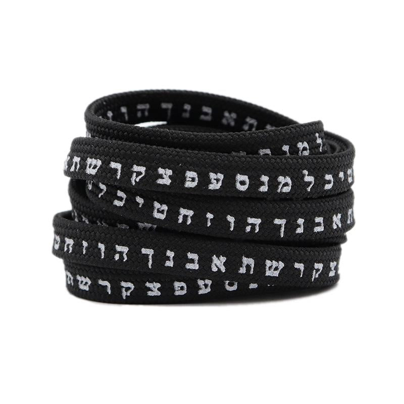 7MM Shoe Accessory Silk Screen Printing Belt Flat Canvas Strings Boots White Black 350 700 ShoeLaces
