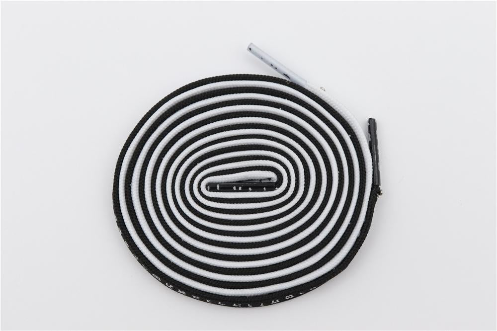 7MM Shoe Accessory Silk Screen Printing Belt Flat Canvas Strings Boots White Black 350 700 ShoeLaces