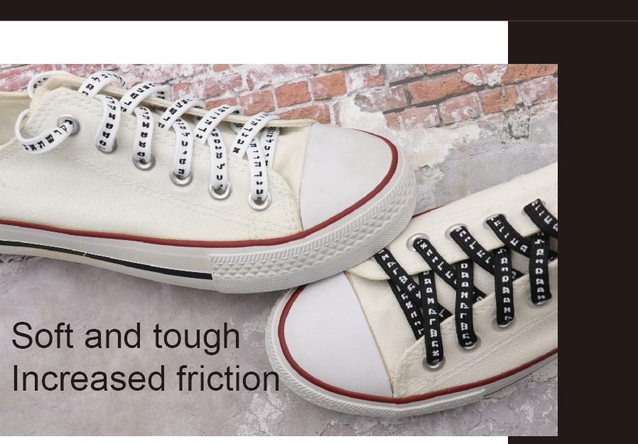 7MM Shoe Accessory Silk Screen Printing Belt Flat Canvas Strings Boots White Black 350 700 ShoeLaces