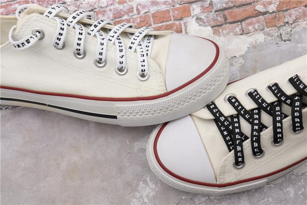7MM Shoe Accessory Silk Screen Printing Belt Flat Canvas Strings Boots White Black 350 700 ShoeLaces