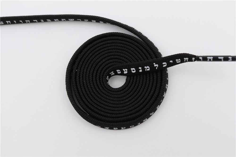 7MM Shoe Accessory Silk Screen Printing Belt Flat Canvas Strings Boots White Black 350 700 ShoeLaces