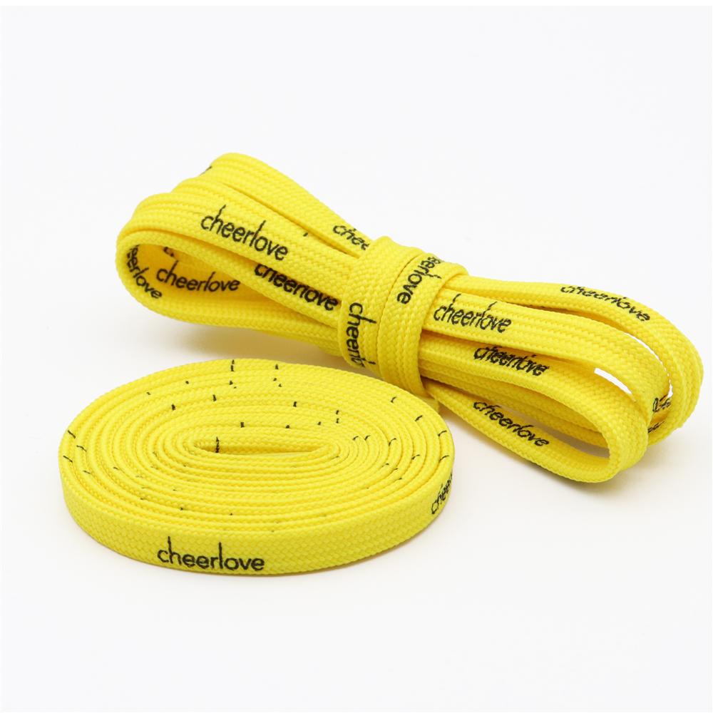 7mm Letter Printing Shoelaces Green Pink Yellow Red Colours for Kid Adult Unisex Canvas Shoe String
