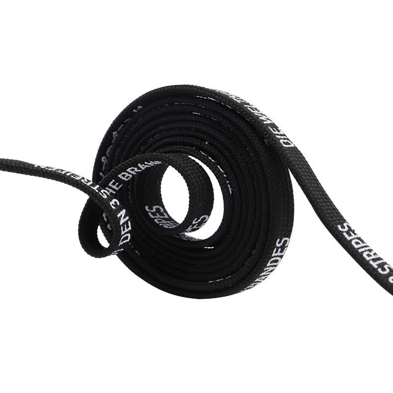 7MM Black White Font Printing Casual Flat Shoelaces Trendy Laces For Men Women Sneaker 2021 Boots