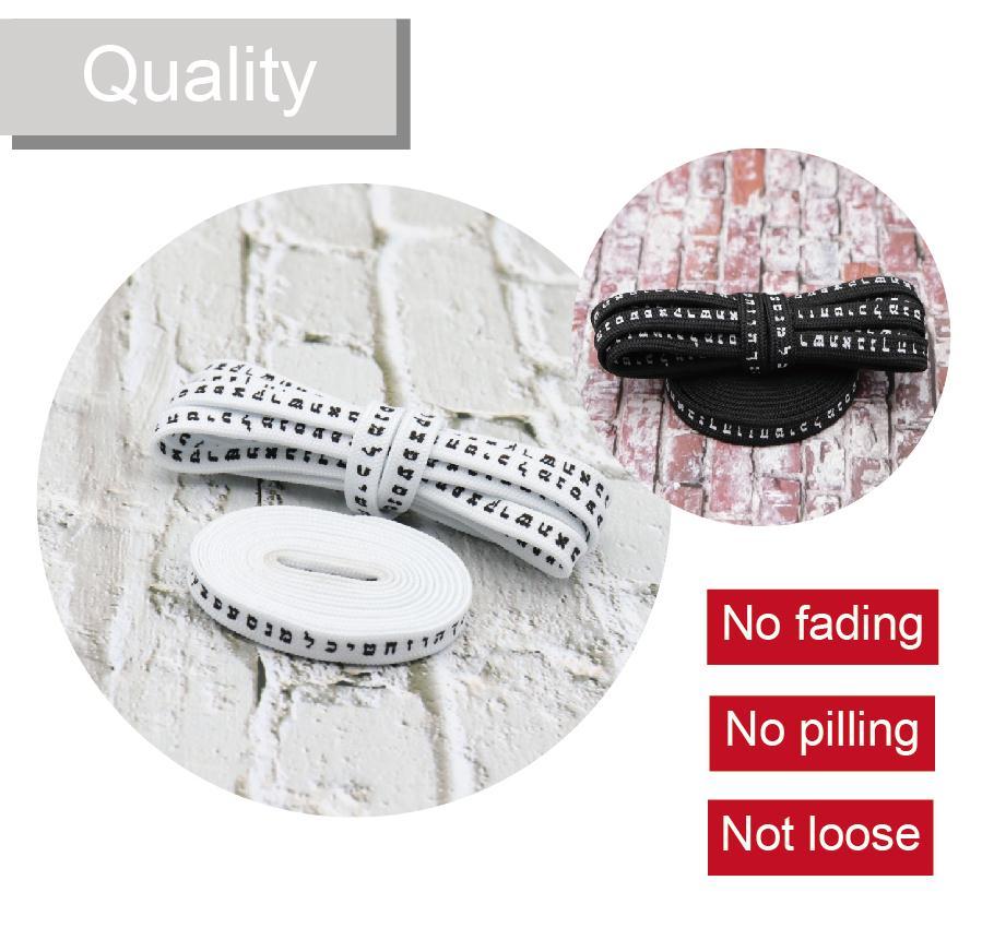 7MM Shoe Accessory Silk Screen Printing Belt Flat Canvas Strings Boots White Black 350 700 ShoeLaces