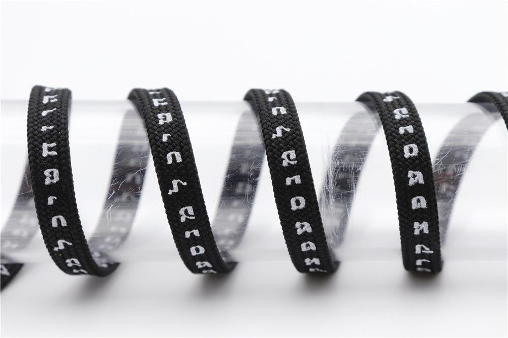 7MM Shoe Accessory Silk Screen Printing Belt Flat Canvas Strings Boots White Black 350 700 ShoeLaces