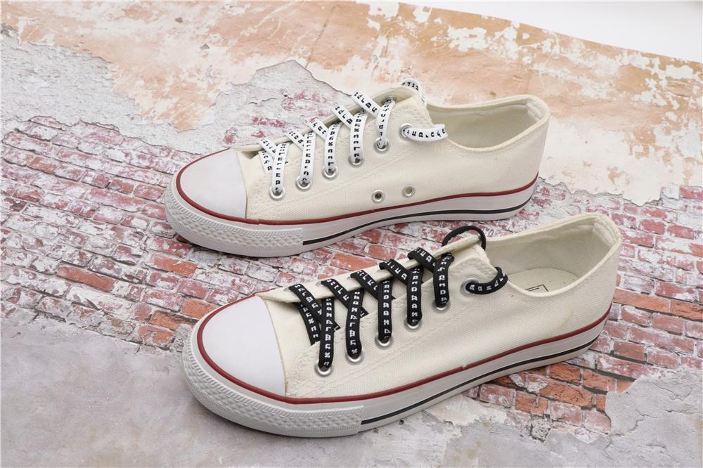 7MM Shoe Accessory Silk Screen Printing Belt Flat Canvas Strings Boots White Black 350 700 ShoeLaces