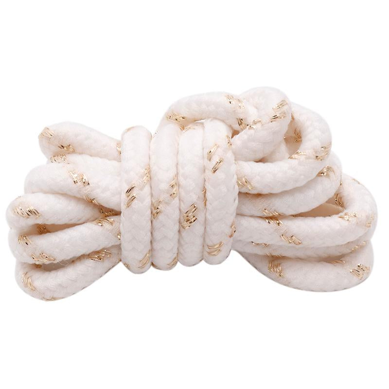 4.5MM White Black Shoelaces Charmed Metallic Yarn Laces Shining Charmed Women Sneaker Boot Canvas