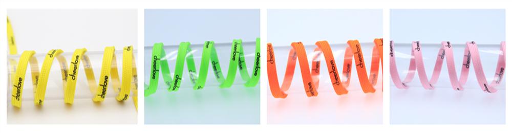7mm Letter Printing Shoelaces Green Pink Yellow Red Colours for Kid Adult Unisex Canvas Shoe String