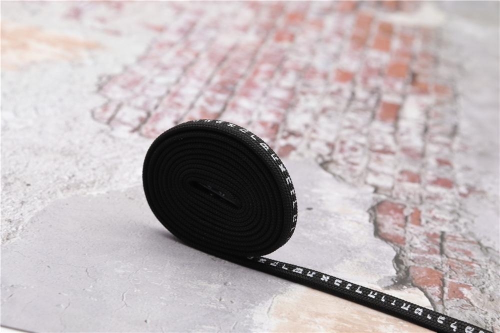 7MM Shoe Accessory Silk Screen Printing Belt Flat Canvas Strings Boots White Black 350 700 ShoeLaces