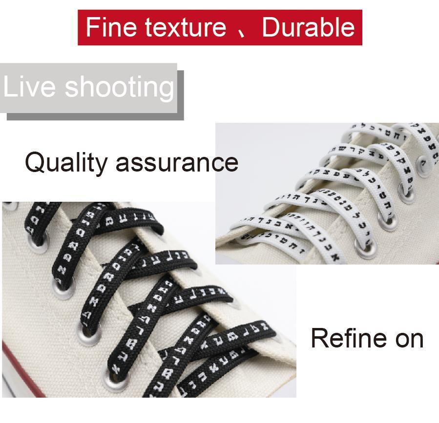 7MM Shoe Accessory Silk Screen Printing Belt Flat Canvas Strings Boots White Black 350 700 ShoeLaces