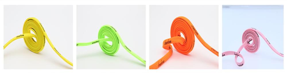 7mm Letter Printing Shoelaces Green Pink Yellow Red Colours for Kid Adult Unisex Canvas Shoe String