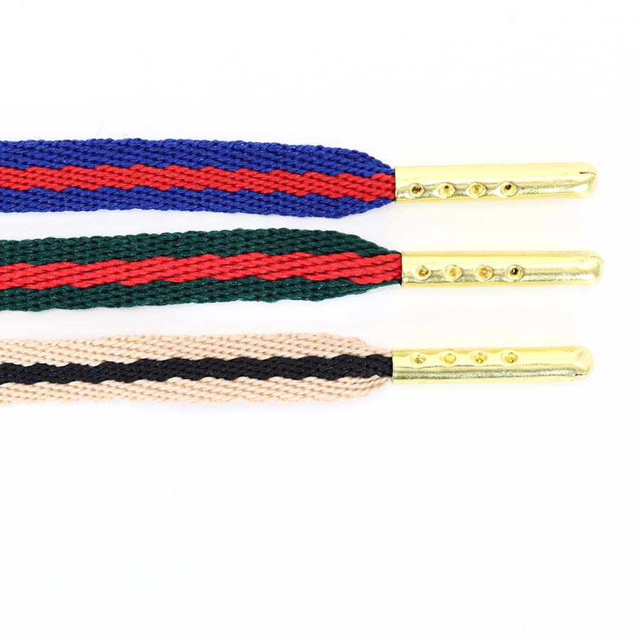 Coolstring 8mm Green Red Ribbon Shoelaces Polyester Flat Laces Single Layer Shoestrings Plastic Tips Metal Aglets for GUCCI Screener Adidas Originals