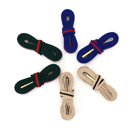 Coolstring 8mm Green Red Ribbon Shoelaces Polyester Flat Laces Single Layer Shoestrings Plastic Tips Metal Aglets for GUCCI Screener Adidas Originals