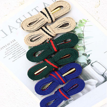 Coolstring 8mm Green Red Ribbon Shoelaces Polyester Flat Laces Single Layer Shoestrings Plastic Tips Metal Aglets for GUCCI Screener Adidas Originals
