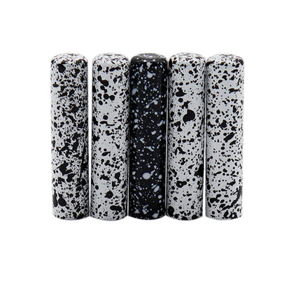 Coolstring 4pcs/lot White Black Ink Dots Shoelaces Tips 4.6*20mm Speckle Laces Ends Easy Installation Flat Head Hanging Clock with White Asphalt Black Spots for Canvas Sneakers